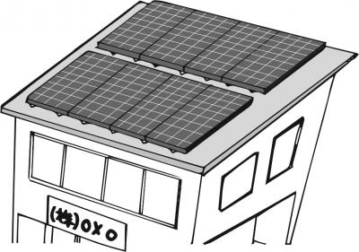 太陽光発電設備（屋根上設置）のイラスト