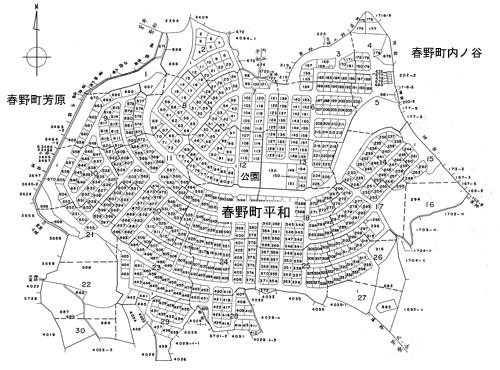 春野町平和台団地建築協定の区域図