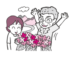 旬の花あじさいを家族と見ながら過ごす岡崎市長