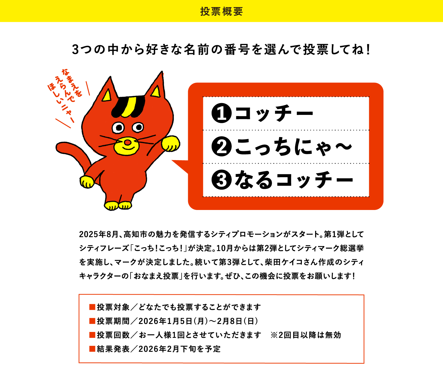 投票概要：シティキャラクターおなまえ投票