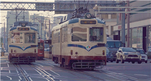 高知市中心部を走る路面電車