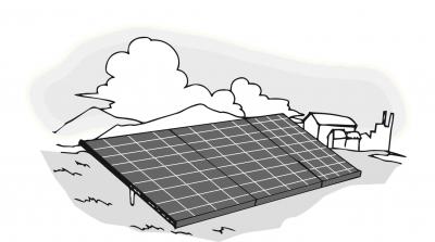 太陽光発電設備（地上設置）のイラスト
