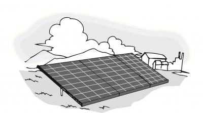 太陽光発電設備(地上設置)のイラスト