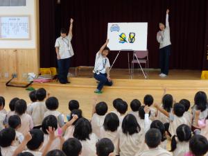 保育園での交通安全教室の様子