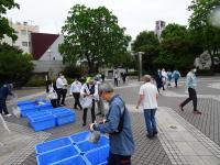 環境美化早朝一斉清掃，中央公園の様子です。