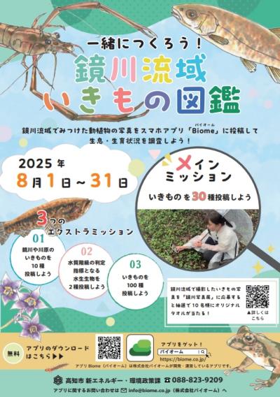 令和７年度一緒につくろう！鏡川流域いきもの図鑑