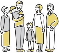 ３世代家族のイラスト