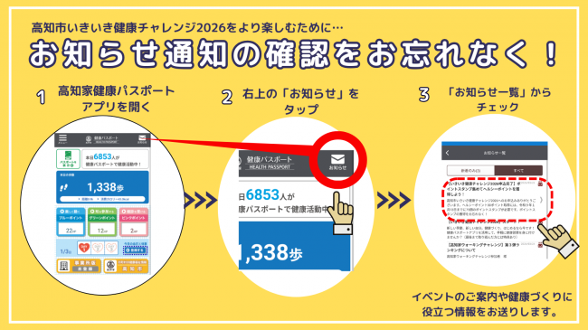 お知らせ通知の確認について