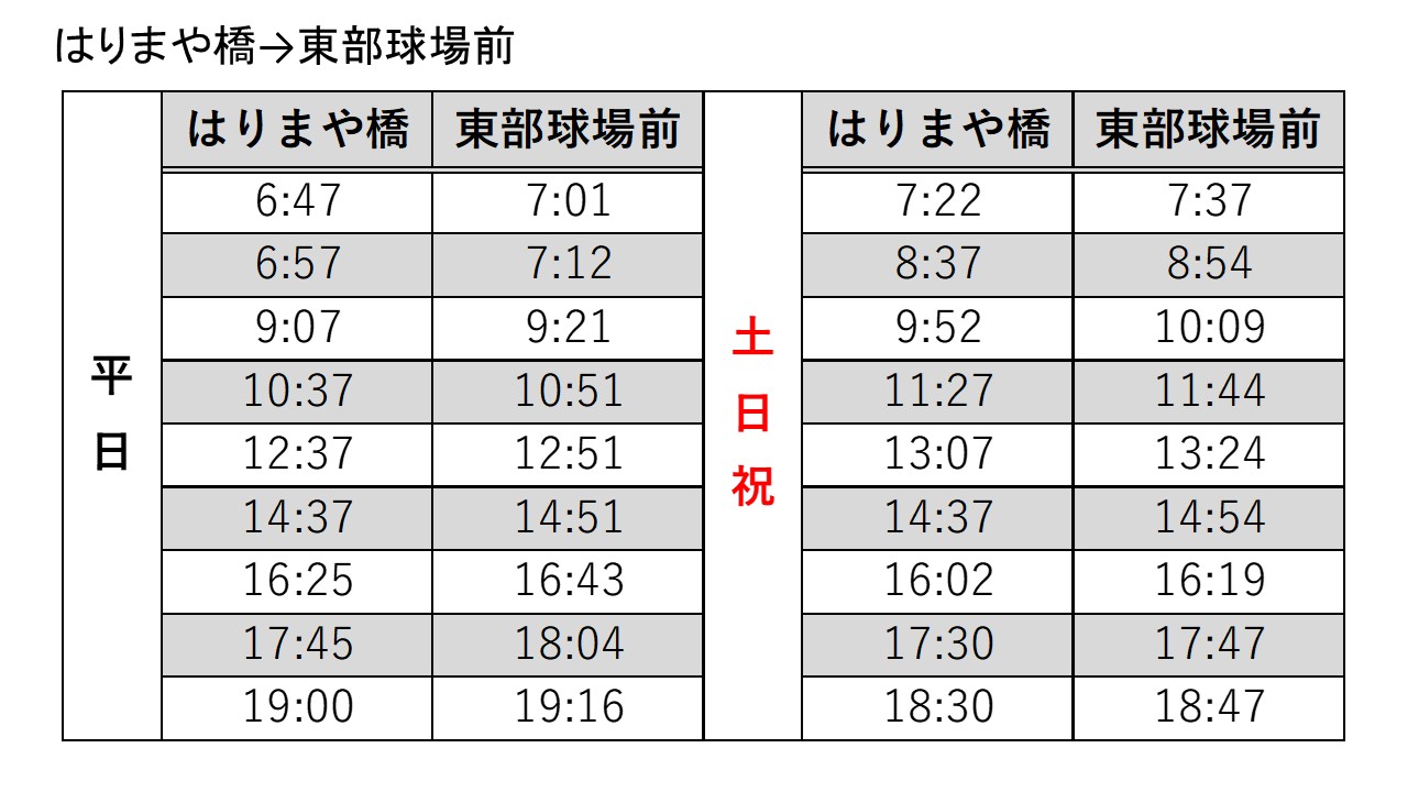 バス時刻表