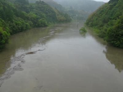 砂瀬橋付近の濁流