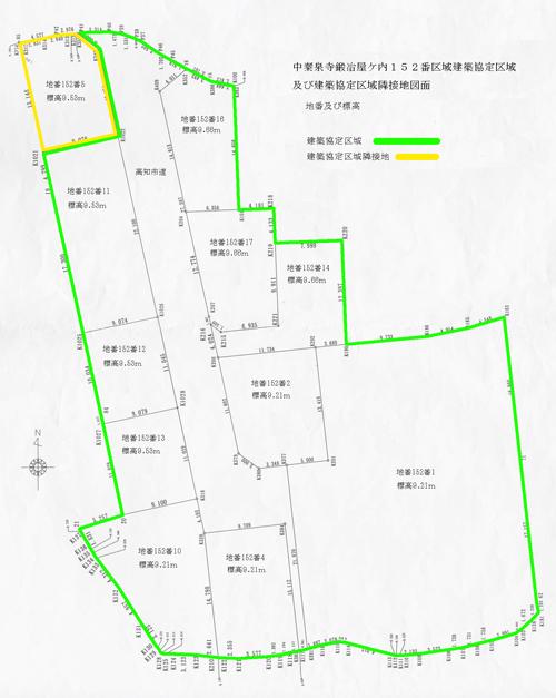 中秦泉寺字鍛冶屋ケ内152区域建築協定の区域図