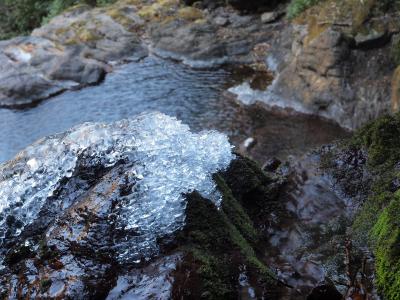 つぶつぶ氷と滝つぼ