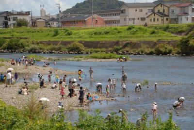 第2回鏡川こども祭　川原の風景