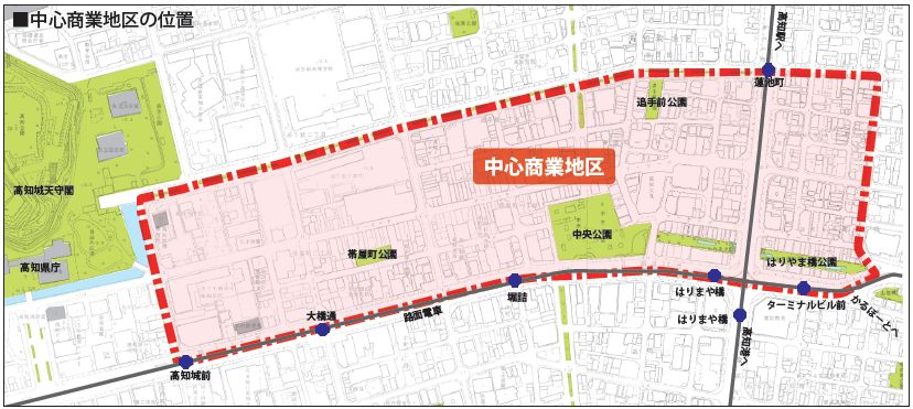 中心商業地区の位置